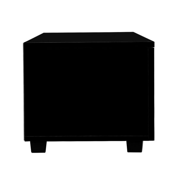 Porthcawl 140cm High Gloss TV Cabinet Stand Entertainment Unit Storage Shelf – Black