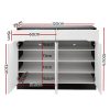 120cm Shoe Cabinet Shoes Storage Rack High Gloss Cupboard Drawers – White and Black