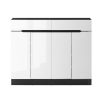 120cm Shoe Cabinet Shoes Storage Rack High Gloss Cupboard Drawers – White and Black