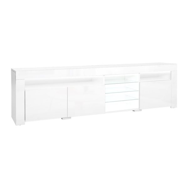 Amity TV Cabinet Entertainment Unit Stand RGB LED Gloss 3 Doors 180cm