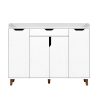 Shoe Cabinet Shoes Storage Rack 120cm Organiser Drawer Cupboard Wood – White