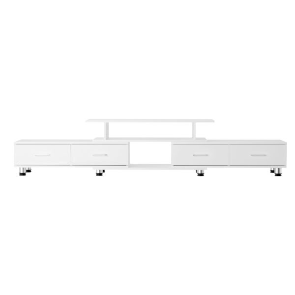 Crawley TV Cabinet Entertainment Unit Stand Wooden 160CM To 220CM Lowline Storage Drawers – White