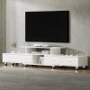 Crawley TV Cabinet Entertainment Unit Stand Wooden 160CM To 220CM Lowline Storage Drawers – White