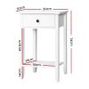 Timonium Bedside Tables Drawer Side Table Nightstand White Storage Cabinet White Shelf – 50x30x74 cm