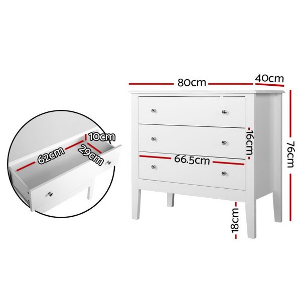 3 Chest of Drawers – BRITTANY White