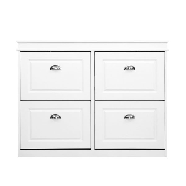 Shoe Rack Cabinet 24 Pairs 4-tier White Paul