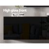 Floating Entertainment Unit TV Cabinet High Glossy Black 3 Cabinets 200CM