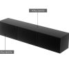 Floating Entertainment Unit TV Cabinet High Glossy Black 3 Cabinets 200CM