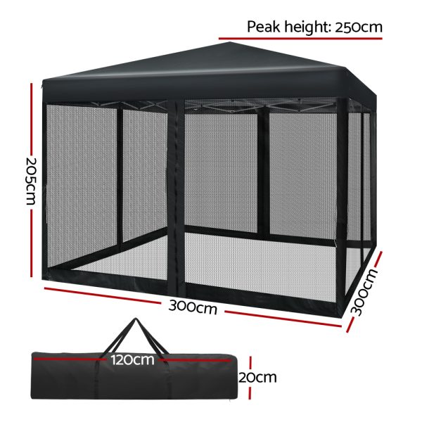 Gazebo Pop Up Marquee Wedding Side Mesh Wall Outdoor Gazebos