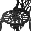 3PC Outdoor Setting Cast Aluminium Bistro Table Chair Patio – Black