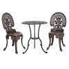 Gardeon 3PC Patio Furniture Outdoor Bistro Set Dining Chairs Aluminium Bronze