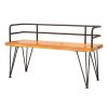 Outdoor Garden Bench Seat 122cm Wooden Steel 3 Seater Patio Furniture