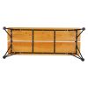 Outdoor Garden Bench Seat 122cm Wooden Steel 3 Seater Patio Furniture