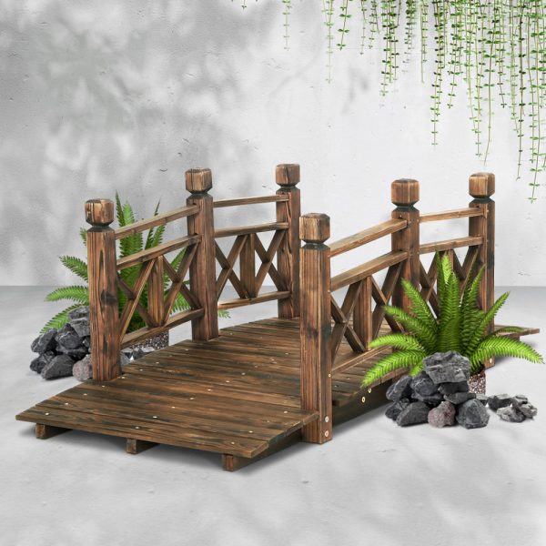 Garden Decor Outdoor Ornament Wooden Bridge 150cm