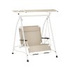 Outdoor Swing Chair Garden Lounger 2 Seater Canopy Patio Furniture Beige