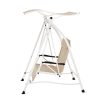 Outdoor Swing Chair Garden Lounger 2 Seater Canopy Patio Furniture Beige