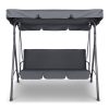 Outdoor Swing Chair Hammock 3 Seater Garden Canopy Bench Seat Backyard – Grey