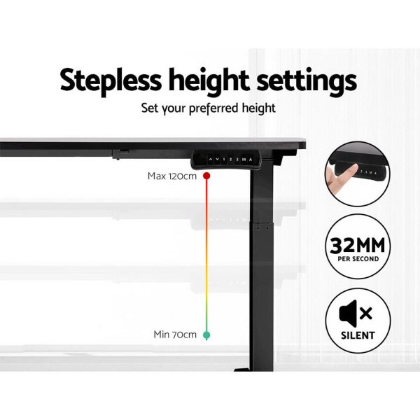 Standing Desk Electric Height Adjustable Sit Stand Desks – 120×60 cm, Black