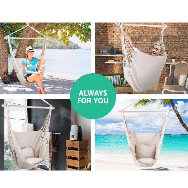 Hammock Swing Chair – Cream, Without Stand