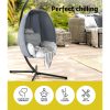 Outdoor Furniture Egg Hammock Porch Hanging Pod Swing Chair with Stand – Grey