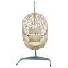 Outdoor Egg Swing Chair Wicker Rattan Furniture Pod Stand Cushion Yellow