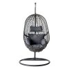 Outdoor Egg Swing Chair Wicker Rattan Furniture Pod Stand Cushion Black