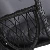 Outdoor Egg Swing Chair Wicker Furniture Pod Stand Armrest Black