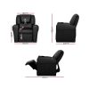 Kids Recliner Chair PU Leather Sofa Lounge Couch Children Armchair – Black