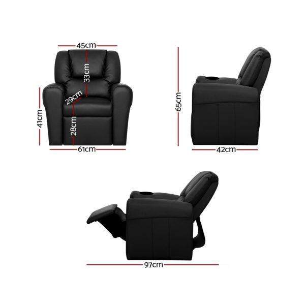 Kids Recliner Chair PU Leather Sofa Lounge Couch Children Armchair