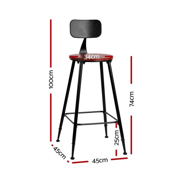 Vintage Industrial Bar Stool Retro Barstools Dining Chairs Kitchen