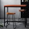 Vintage Industrial High Bar Table for Stool Kitchen Cafe Desk – Walnut