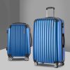 2pc Luggage Trolley Suitcase Sets Travel TSA Hard Case – Blue