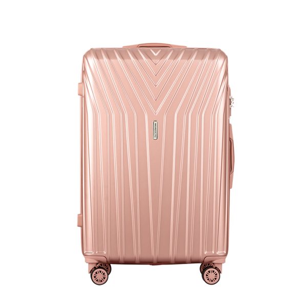 3pc Luggage 20” 24” 28” Trolley Suitcase Sets Travel TSA Hard Case Lightweight – Pink