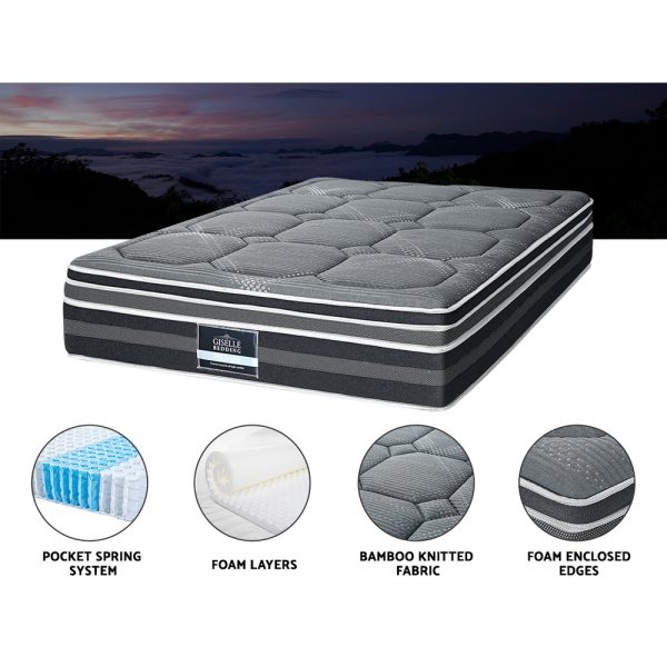 Batesville 35CM Mattress Bed 7 Zone Dual Euro Top Pocket Spring Medium Firm – KING