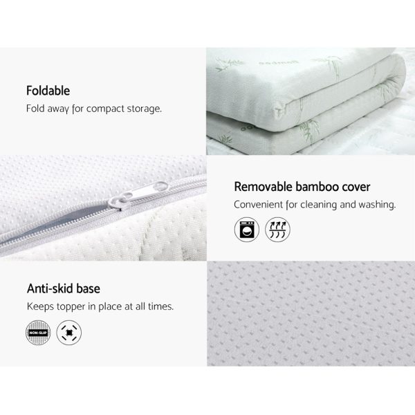 Bedding Cool Gel Memory Foam Mattress Topper w/Bamboo Cover 5cm – SINGLE