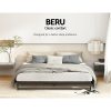 Metal Bed Frame Bed Base Mattress Platform Black BERU – DOUBLE