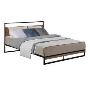 Apache Metal Bed Frame Mattress Base Platform Foundation Black Dane – DOUBLE