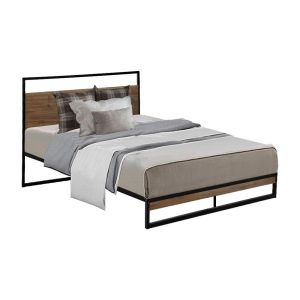 Apache Metal Bed Frame Mattress Base Platform Foundation Black Dane – KING SINGLE