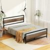 Bed Frame Double Size Metal Base Mattress Platform Foundation Black DREW