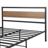 Bed Frame Queen Size Metal Base Mattress Platform Foundation Black DREW