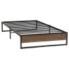 Metal Bed Frame Mattress Base Foundation Wooden Black OSLO – SINGLE