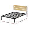 Bed Frame Queen Size Metal Base Mattress Platform Foundation Black PAULA