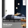 Metal Bed Frame Mattress Base Platform Wooden Black TED – DOUBLE