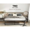 Bed Frame Metal Platform Bed Base Mattress Black TINO – DOUBLE