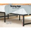 Bed Frame Metal Platform Bed Base Mattress Black TINO – DOUBLE