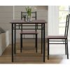 3 Piece Dining Set – Walnut and Black