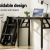 Computer Desk Laptop Table Bookshelf Desk Storage Rack Office Study – Black