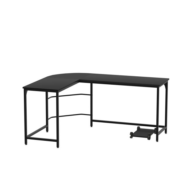 Corner Computer Desk L-Shaped Student Home Office Study Table Workstation – Black