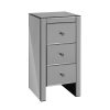 Palatine Mirrored Bedside Tables Drawers Crystal Chest Nightstand Glass – Grey