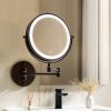 Extendable Makeup Mirror 10X Magnifying Double-Sided Bathroom Mirror – Brown